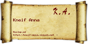 Kneif Anna névjegykártya